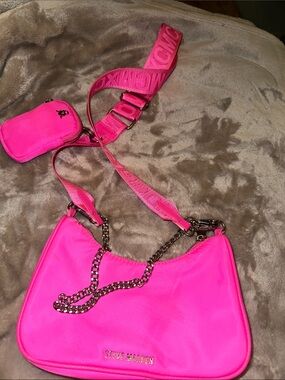 Steve Madden Hot Pink Shoulder Bag with Detachable Strap